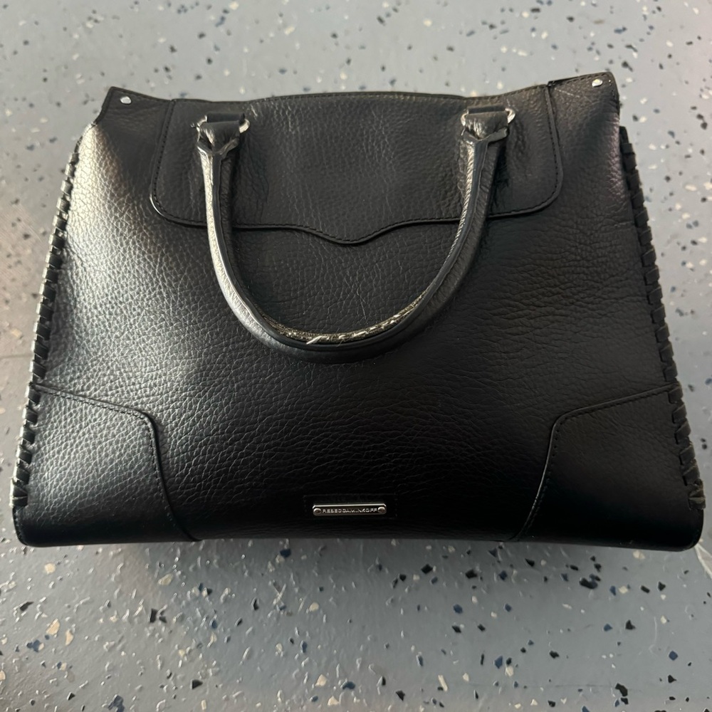 Rebecca Minkoff Black top handle bag with crossbody strap
